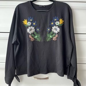 Zara floral embroidery top